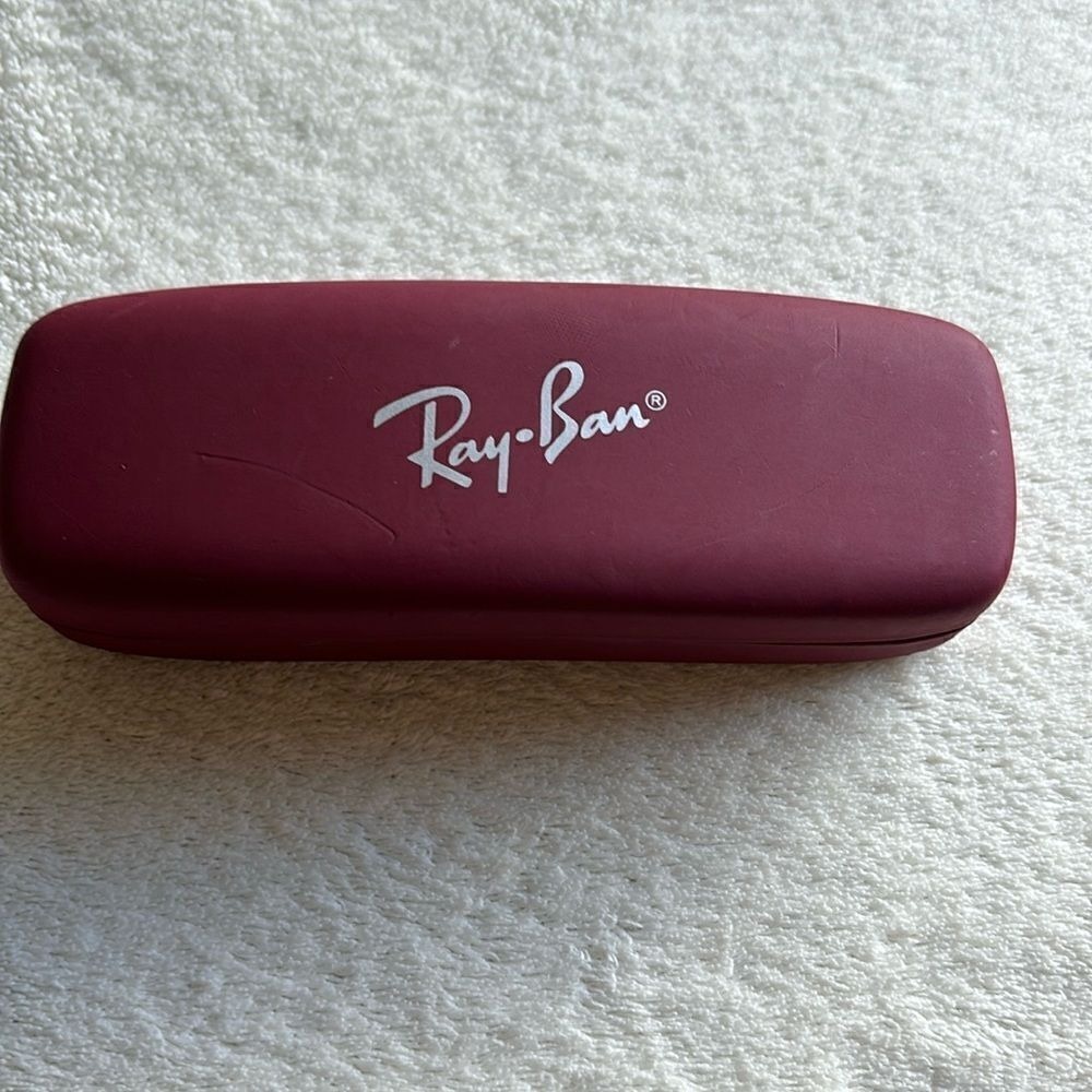 Ray Ban Eye Sun Glasses Hard Case Maroon/Red
